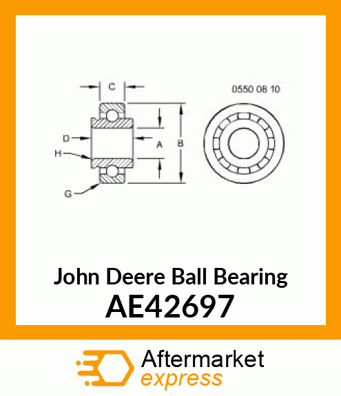 BEARING, 207 TRIPLE LIP ADAPTER AE42697