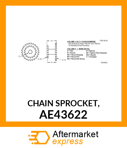 CHAIN SPROCKET, AE43622