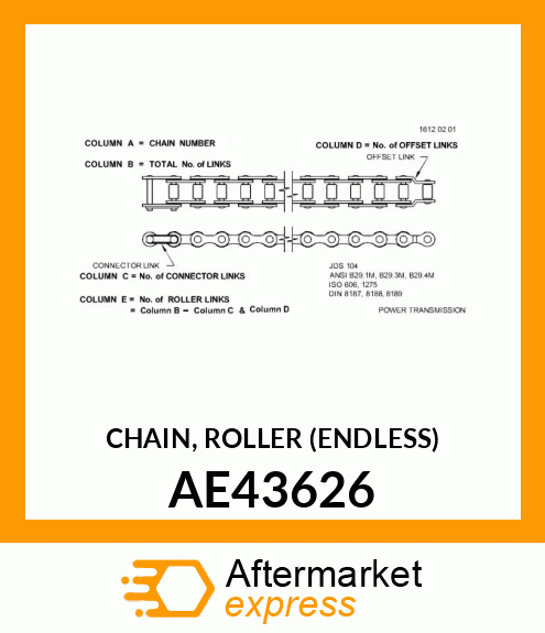 CHAIN, ROLLER (ENDLESS) AE43626