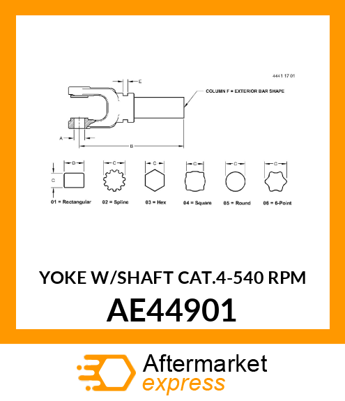 YOKE W/SHAFT CAT.4 AE44901