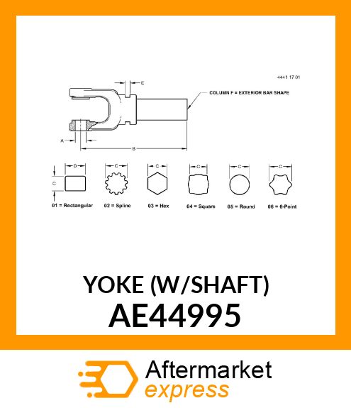 YOKE (W/SHAFT) AE44995