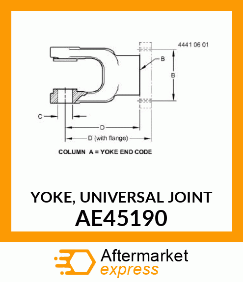 YOKE, UNIVERSAL JOINT AE45190