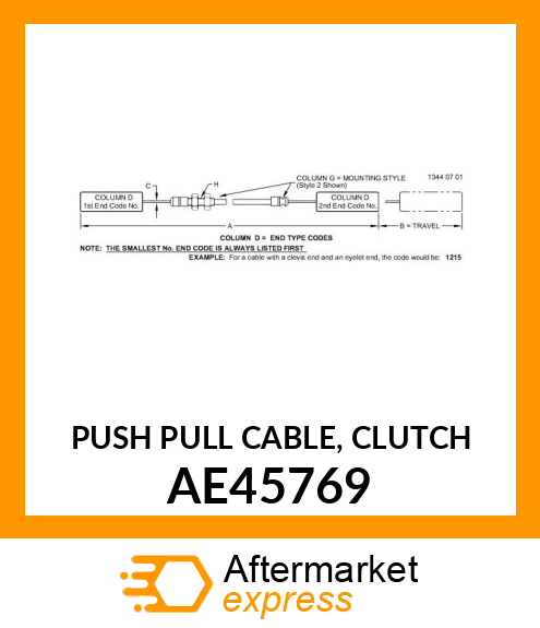 PUSH PULL CABLE, (CLUTCH) AE45769