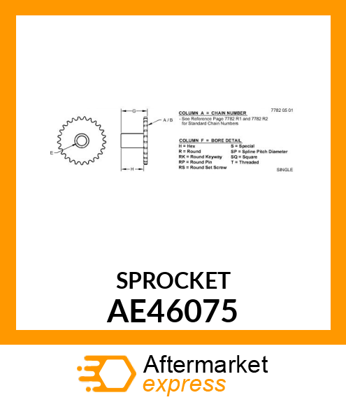 CHAIN SPROCKET, AE46075