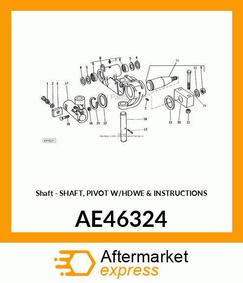 Shaft - SHAFT, PIVOT W/HDWE & INSTRUCTIONS AE46324