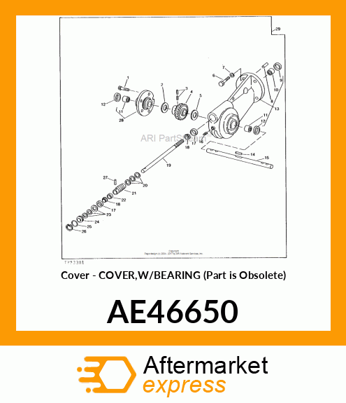 Cover - COVER,W/BEARING (Part is Obsolete) AE46650