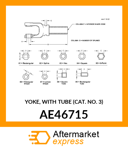 YOKE, WITH TUBE (CAT. NO. 3) AE46715