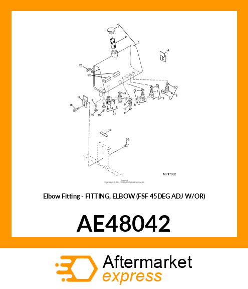 Elbow Fitting - FITTING, ELBOW (FSF 45DEG ADJ W/OR) AE48042