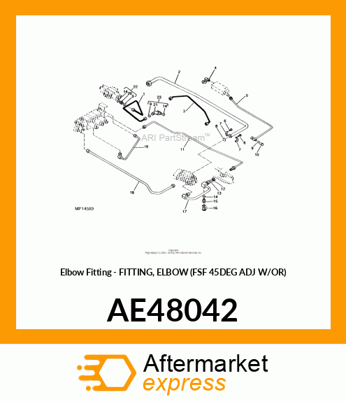 Elbow Fitting - FITTING, ELBOW (FSF 45DEG ADJ W/OR) AE48042