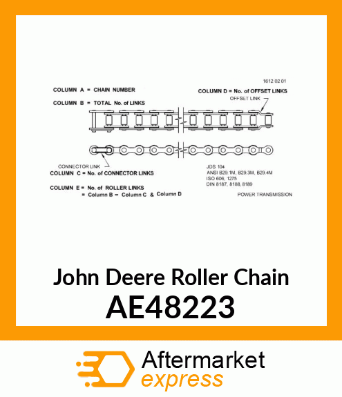 ROLLER CHAIN, OFFSET CPLR RC2060H AE48223