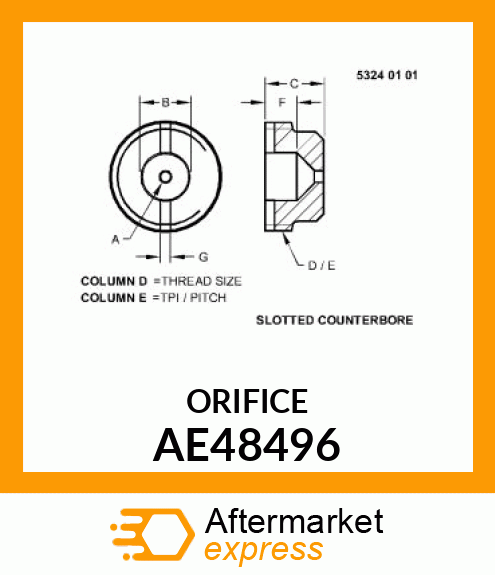 ORIFICE (W/SCREEN) AE48496