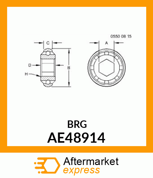 BALL BEARING, 1.25 HEX BORE BEARING AE48914