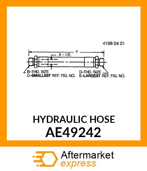 HOSE, HYDRAULIC (TONGUE SWING) AE49242