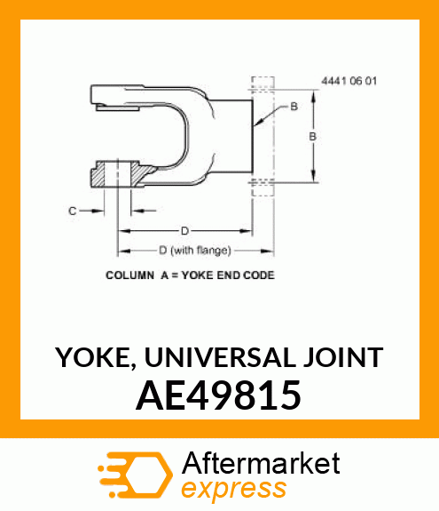 YOKE, UNIVERSAL JOINT AE49815