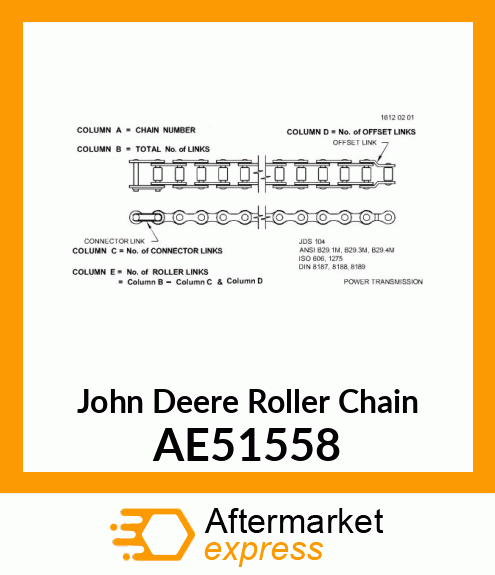 CHAIN, ROLLER (IDLER TO CLUTCH) AE51558