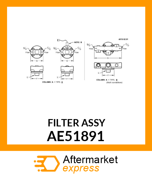 FILTER ASY (OIL OUTLINE, NO BYPASS) AE51891