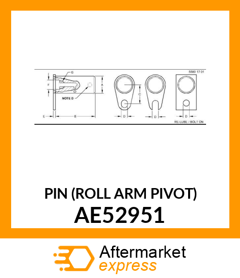 PIN (ROLL ARM PIVOT) AE52951