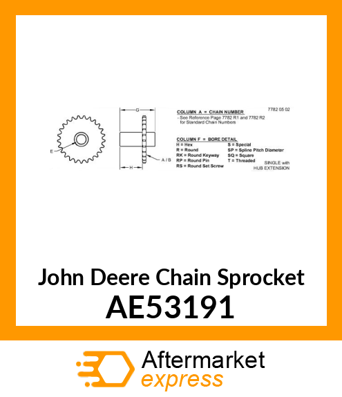 CHAIN SPROCKET, (54T RC60 W/HUB) AE53191