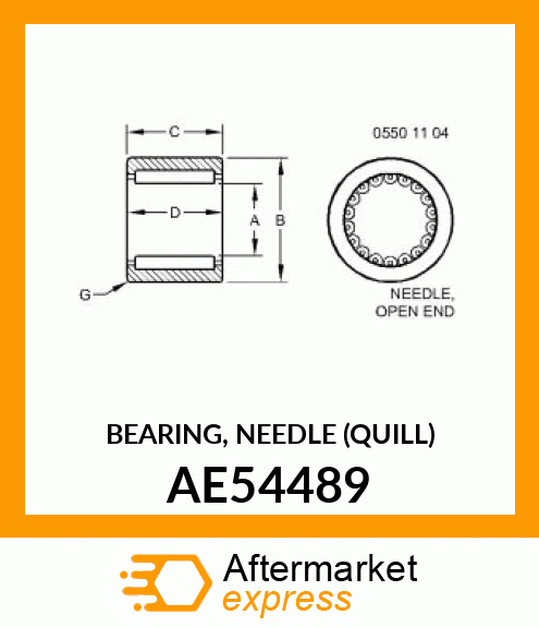 BEARING, NEEDLE (QUILL) AE54489