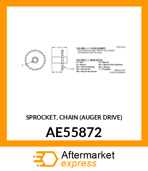 SPROCKET, CHAIN (AUGER DRIVE) AE55872