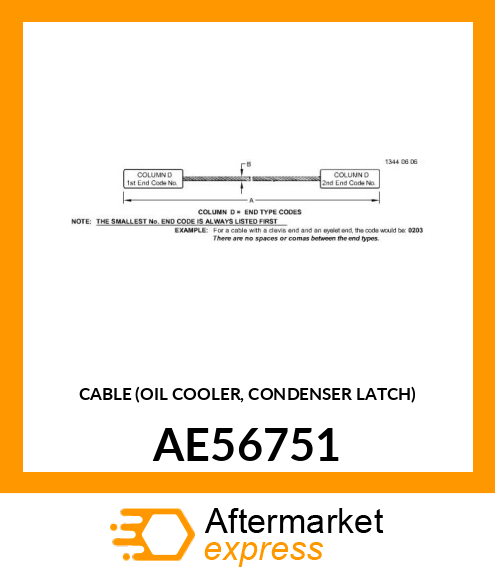 CABLE (OIL COOLER, CONDENSER LATCH) AE56751