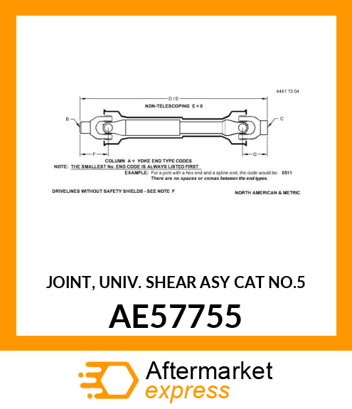 JOINT, UNIV. (SHEAR ASY CAT NO.5) AE57755