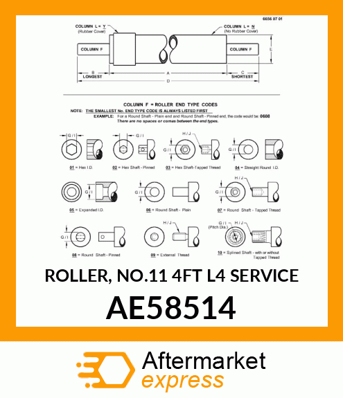 ROLLER, (NO.11 4FT L4 SERVICE) AE58514