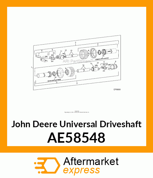 DRIVESHAFT, UNIVERSAL (DISK MOWER) AE58548