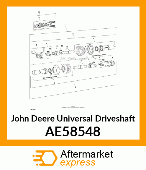 DRIVESHAFT, UNIVERSAL (DISK MOWER) AE58548