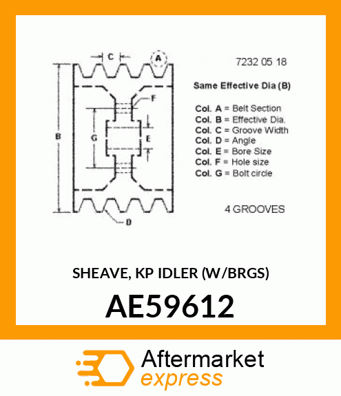 SHEAVE, KP IDLER (W/BRGS) AE59612