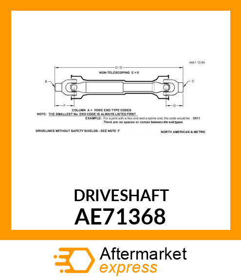 UNIVERSAL JOINT (DRUM DRIVE) AE71368