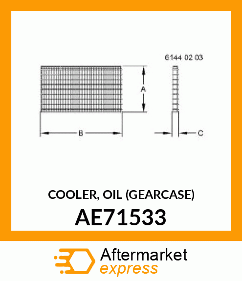 COOLER, OIL (GEARCASE) AE71533