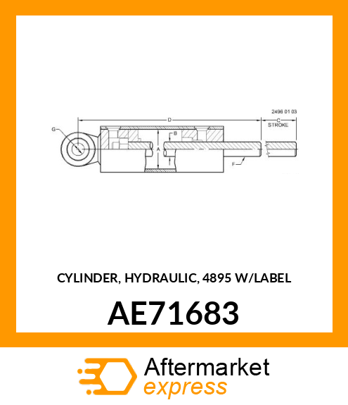 CYLINDER, HYDRAULIC, 4895 W/LABEL AE71683