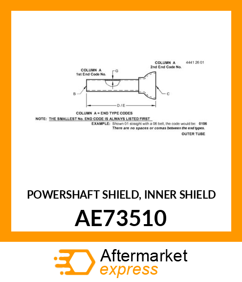 POWERSHAFT SHIELD, INNER SHIELD AE73510