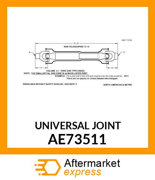 UNIVERSAL JOINT AE73511