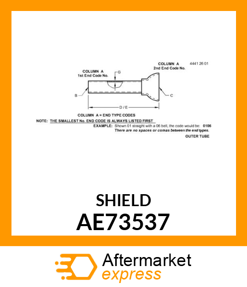 POWERSHAFT SHIELD, OUTER (PLASTIC) AE73537