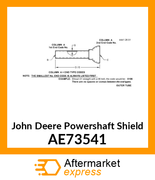 POWERSHAFT SHIELD,OUTER SHIELD AE73541