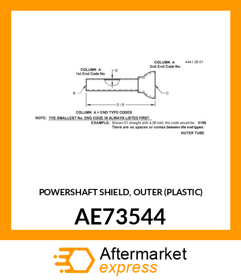 POWERSHAFT SHIELD, OUTER (PLASTIC) AE73544