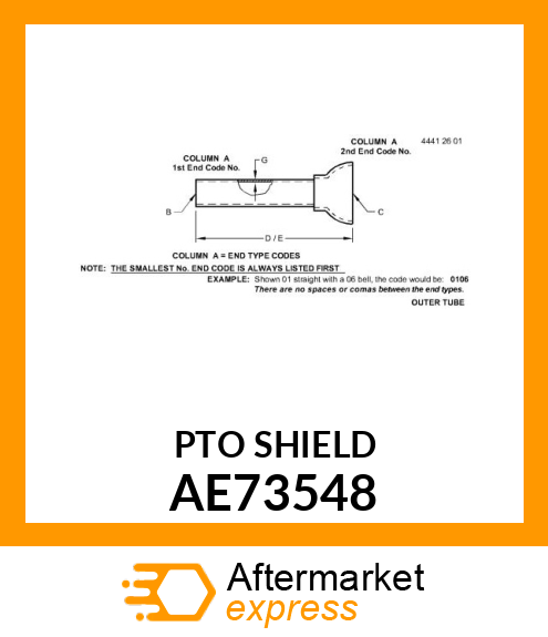POWERSHAFT SHIELD, INNER (PLASTIC) AE73548