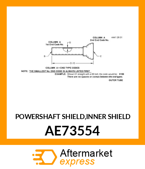 POWERSHAFT SHIELD,INNER SHIELD AE73554