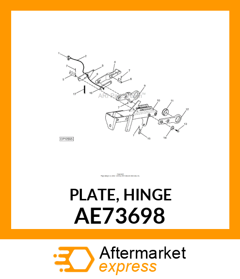 PLATE, HINGE AE73698