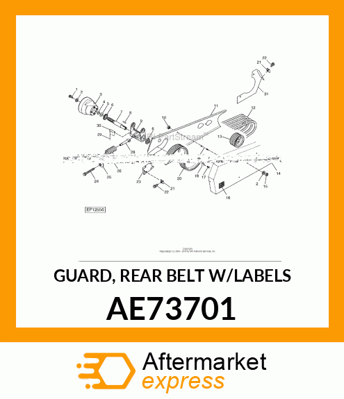 GUARD, REAR BELT W/LABELS AE73701