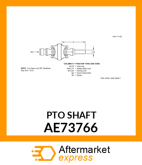 UNIVERSAL JOINT WITH SHAFT AE73766