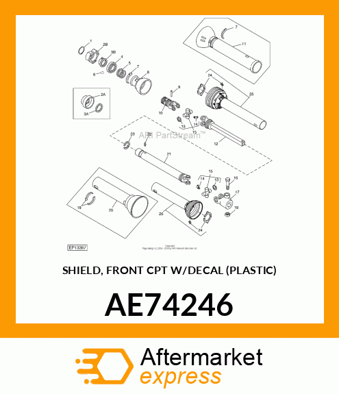 SHIELD, FRONT CPT W/DECAL (PLASTIC) AE74246