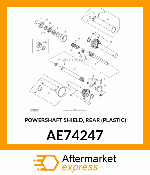 POWERSHAFT SHIELD, REAR (PLASTIC) AE74247