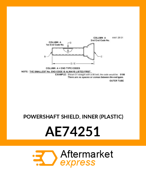 POWERSHAFT SHIELD, INNER (PLASTIC) AE74251