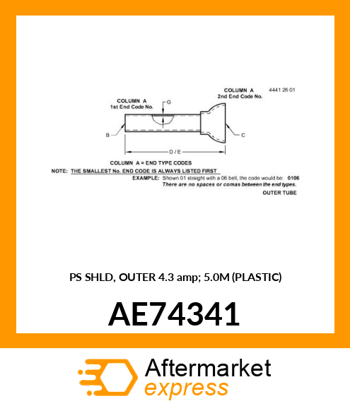 PS SHLD, OUTER 4.3 amp; 5.0M (PLASTIC) AE74341