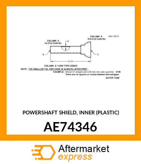 POWERSHAFT SHIELD, INNER (PLASTIC) AE74346