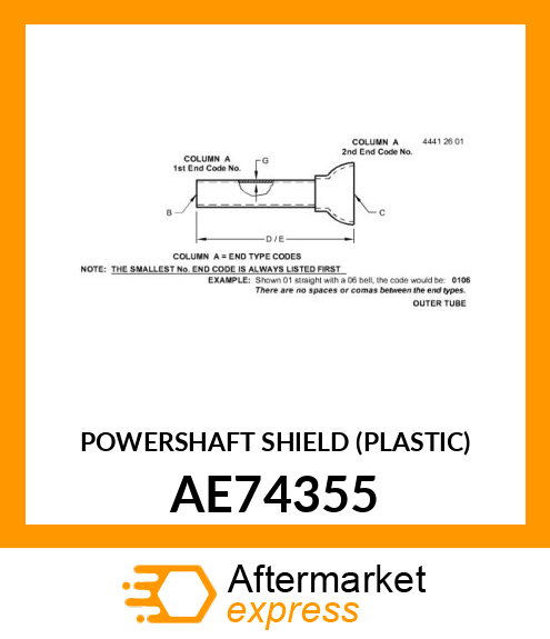 POWERSHAFT SHIELD (PLASTIC) AE74355