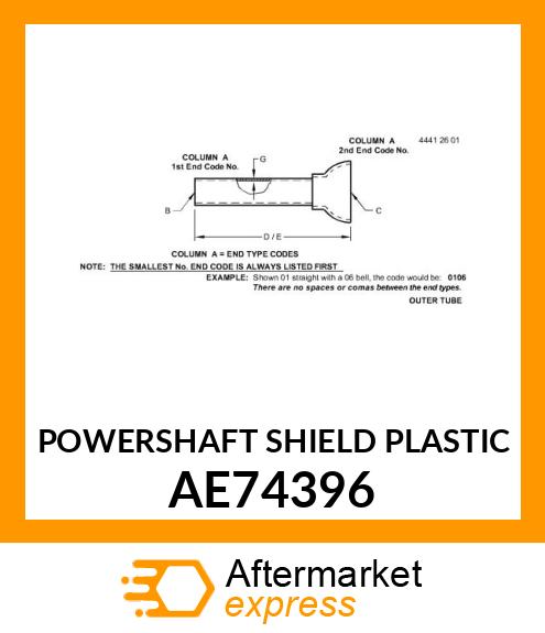 POWERSHAFT SHIELD (PLASTIC) AE74396